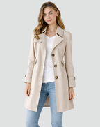 Gabardine Mulher Ajustada | Leve, Colarinho Clássico | Primavera