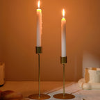 Iris | Porta-Velas de Metal | Decoração de Mesa para Jantar e Casamento | Conjunto de 2