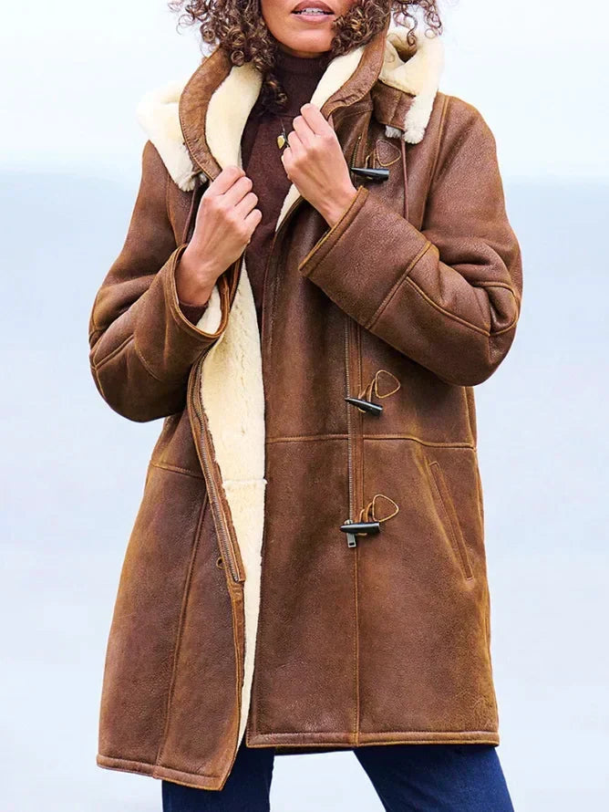 Greta | Casaco Feminino com Capuz Relaxado Inverno