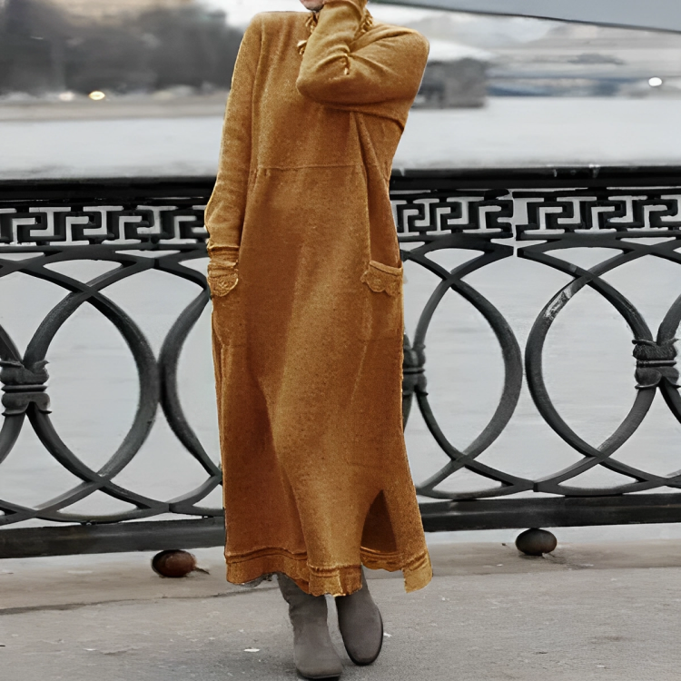 Dahlia | Vestido de Inverno Feminino Malha Midi