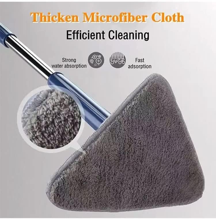 Thalia | Mop Giratório 360° | Limpeza Fácil, Cabeça Triangular | Microfibra Absorvente