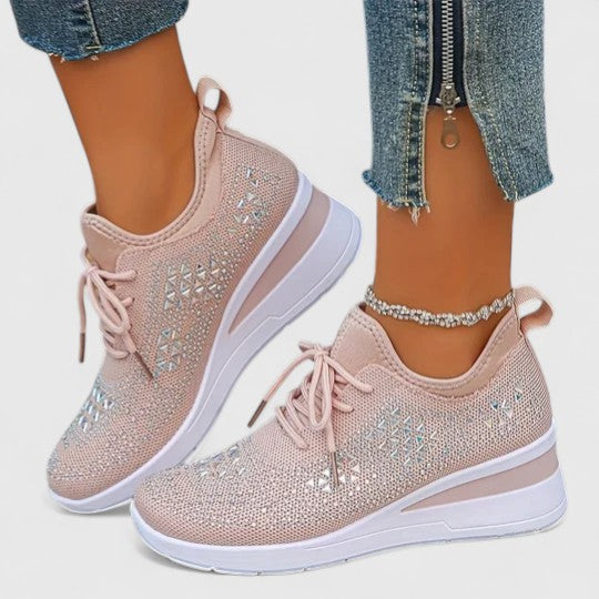 Sapatos ortopédicos femininos bico largo com suporte de arco e sola ergonómica