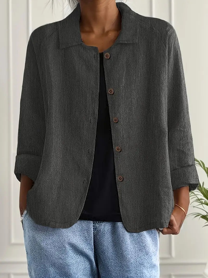 Cardigan Feminino | Algodão e Linho, Tecido Leve | Estilo Camisa, Casual Chic