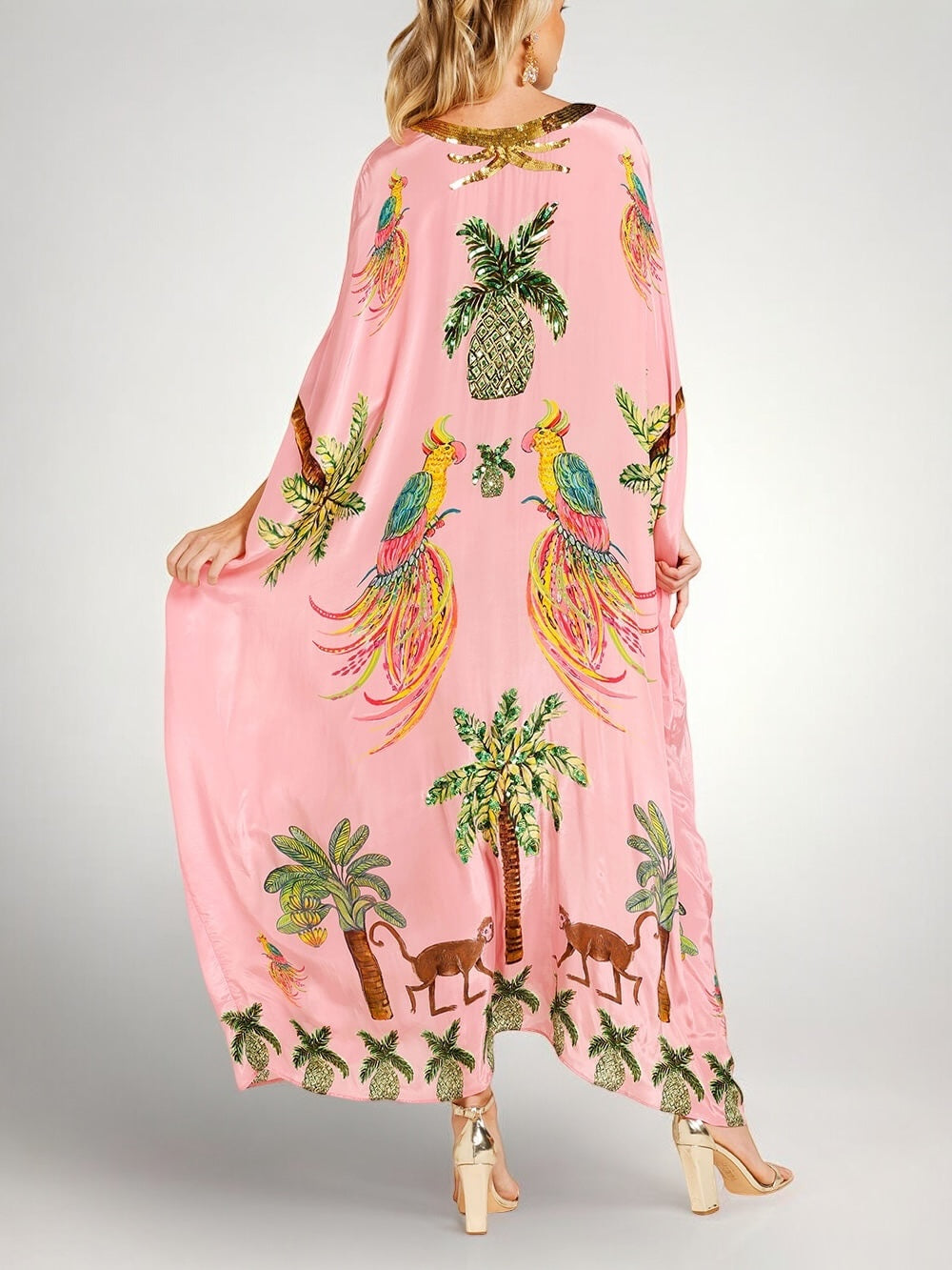 Iris | Vestido Feminino Estampa Coqueiro Ombro Caído