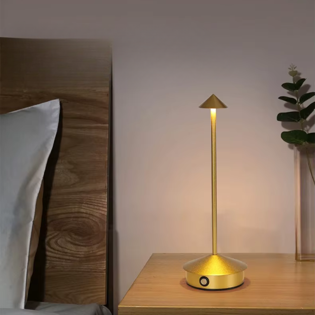 Candeeiro de Mesa LED Recarregável | Alumínio, Toque, 3 Tons | Jade