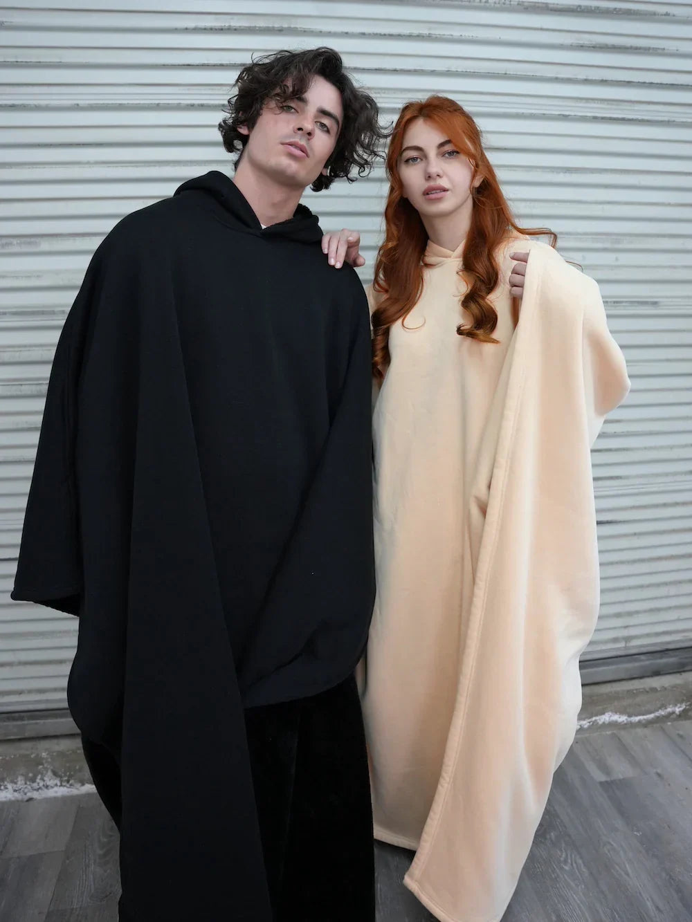 Mulher Hoodie Manta Oversized com capuz, fit amplo e acolhedor