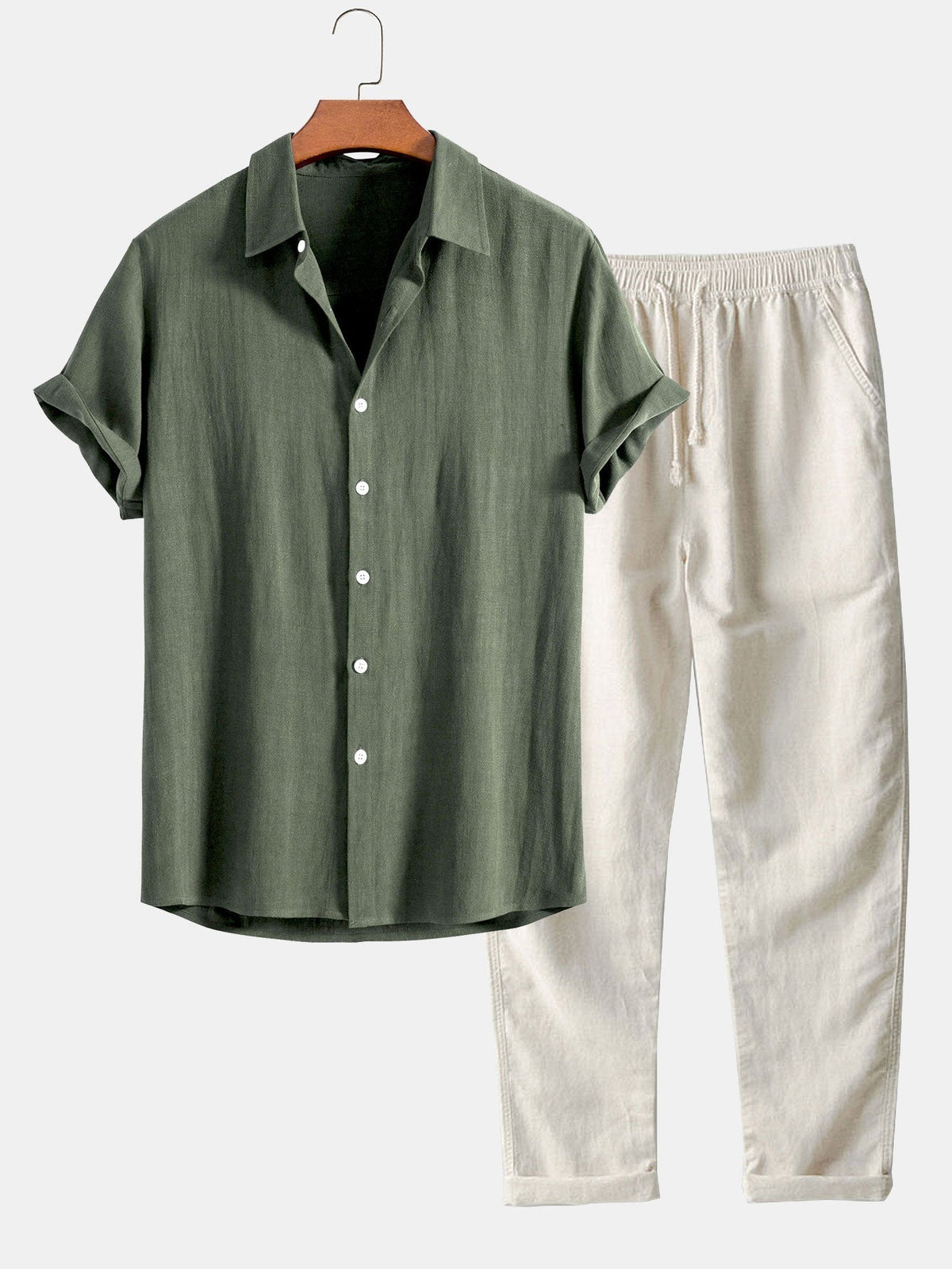 Conjunto Masculino Linho Algodão Camisa e Calça