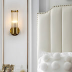 Iris | Candeeiro de Parede Moderno | Vidro Cilíndrico, 1 ou 2 Luzes | Cromado e Dourado