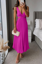 Giselle | Vestido Midi Plissado Cetim Feminino