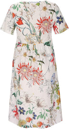 Vestido de Verão Floral | Branco com Padrão Florido | Envolvimento Feminino