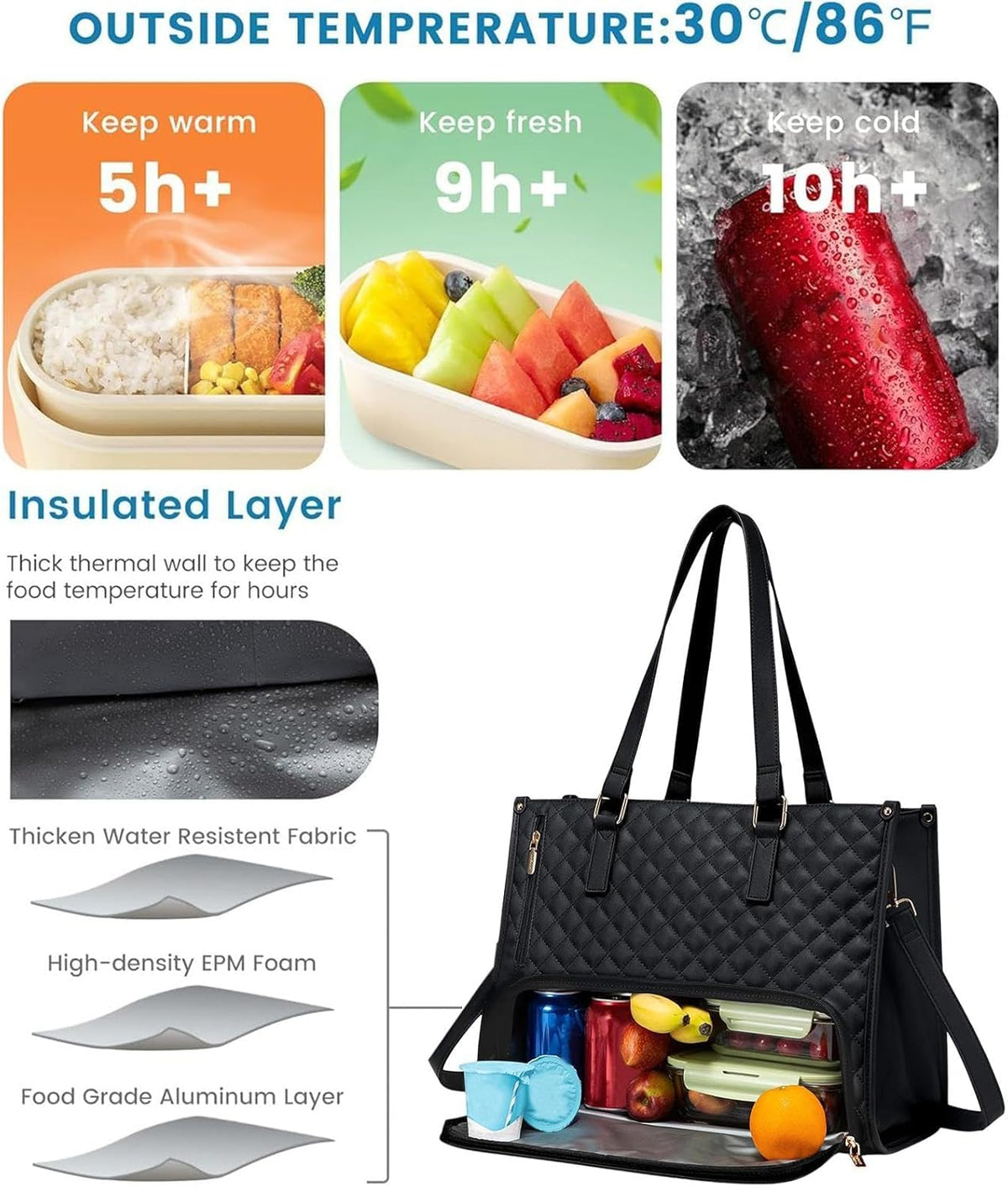 Yasmin | Mochila Térmica 2 em 1 | Lunch e Laptop | Trabalho e Viagem