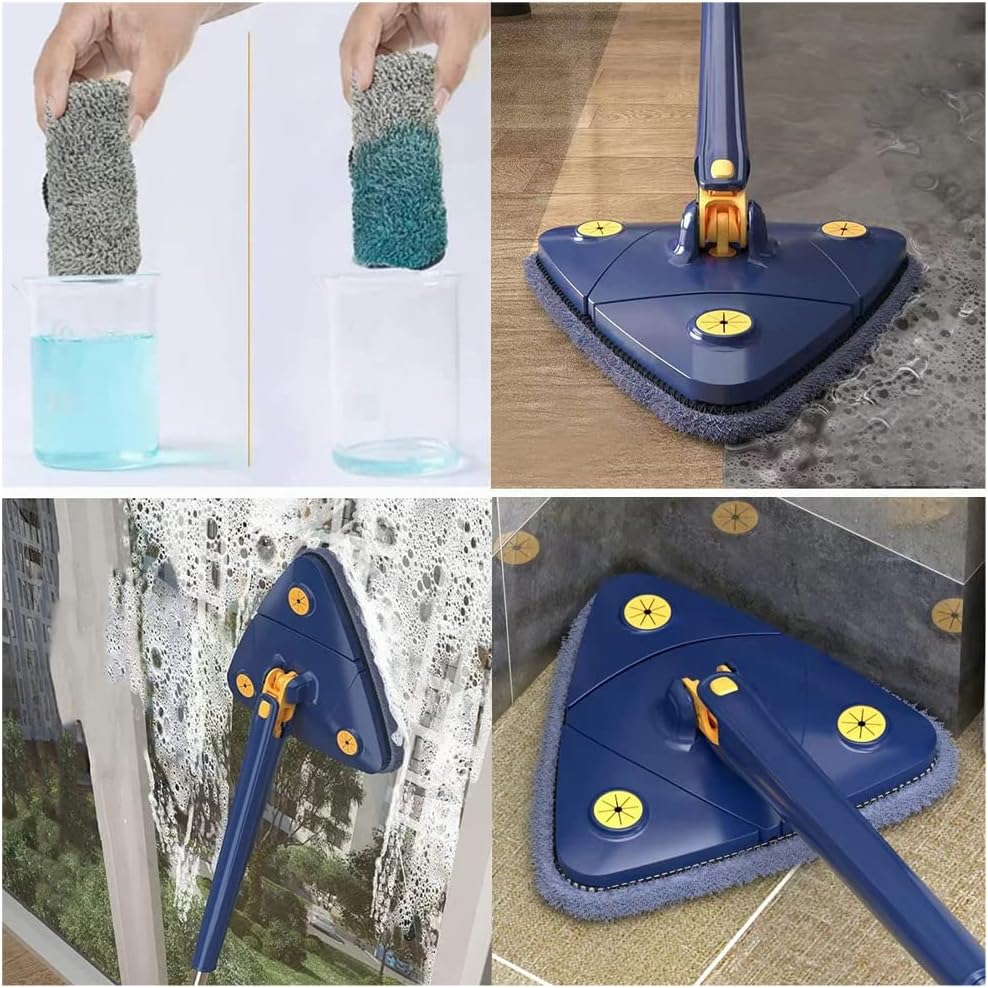 Thalia | Mop Giratório 360° | Limpeza Fácil, Cabeça Triangular | Microfibra Absorvente