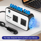 Indra | Inversor de Carro 200W | DC 12V para 220V AC | USB-C e Carregamento Rápido