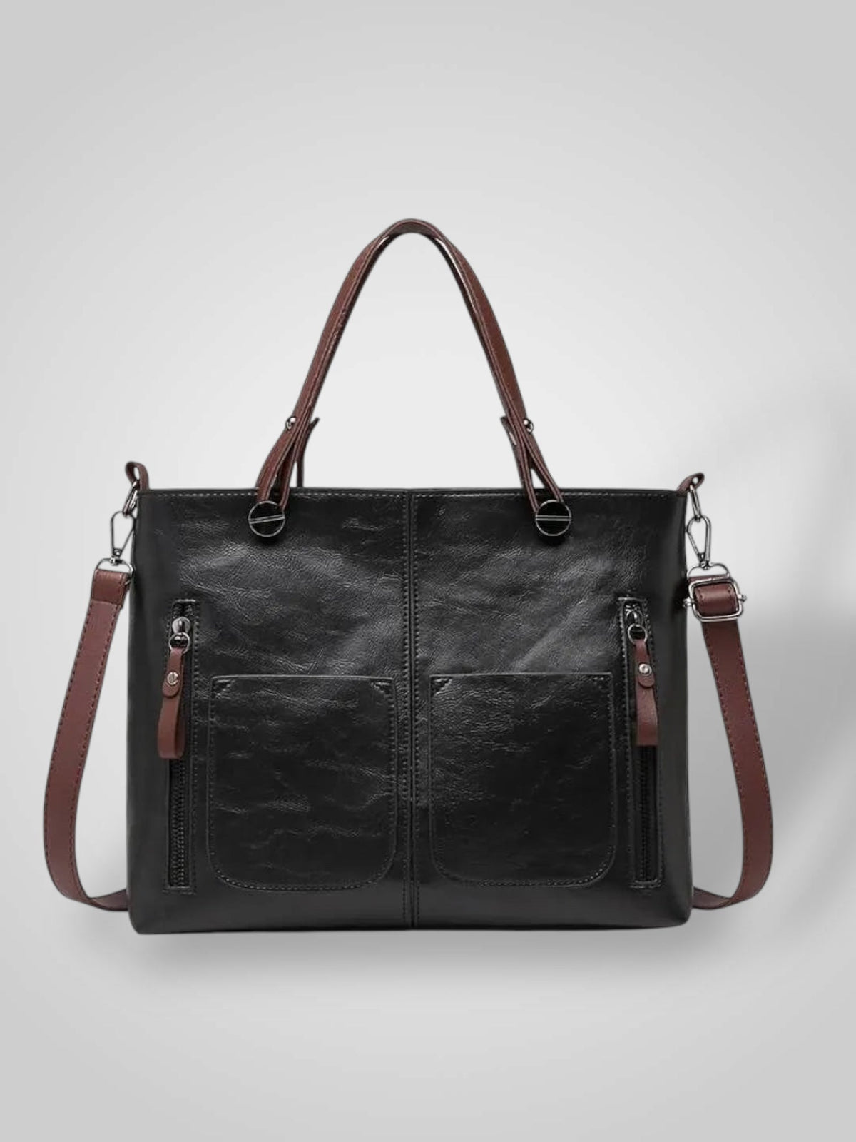 Bolsa Tiracolo em Couro com Fecho Magnético
