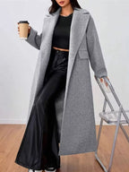 Dione | Mulher Casaco Longo Oversized Gola Lapela