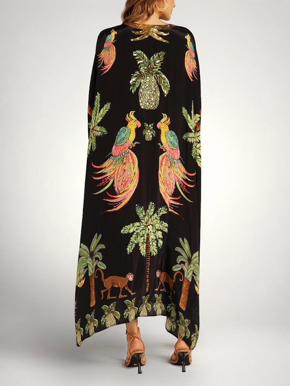 Iris | Vestido Feminino Estampa Coqueiro Ombro Caído