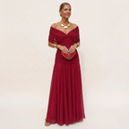 Vestido Comprido Mulher | Decote em V, Cintura Definida | Fluido