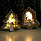 Uma | Enfeites de Natal em Madeira | Decoração Suspensa, Formas Natalinas | 2 Peças