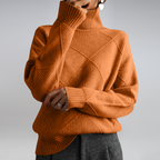 Camisola caxemira gola alta feminina, quente e elegante
