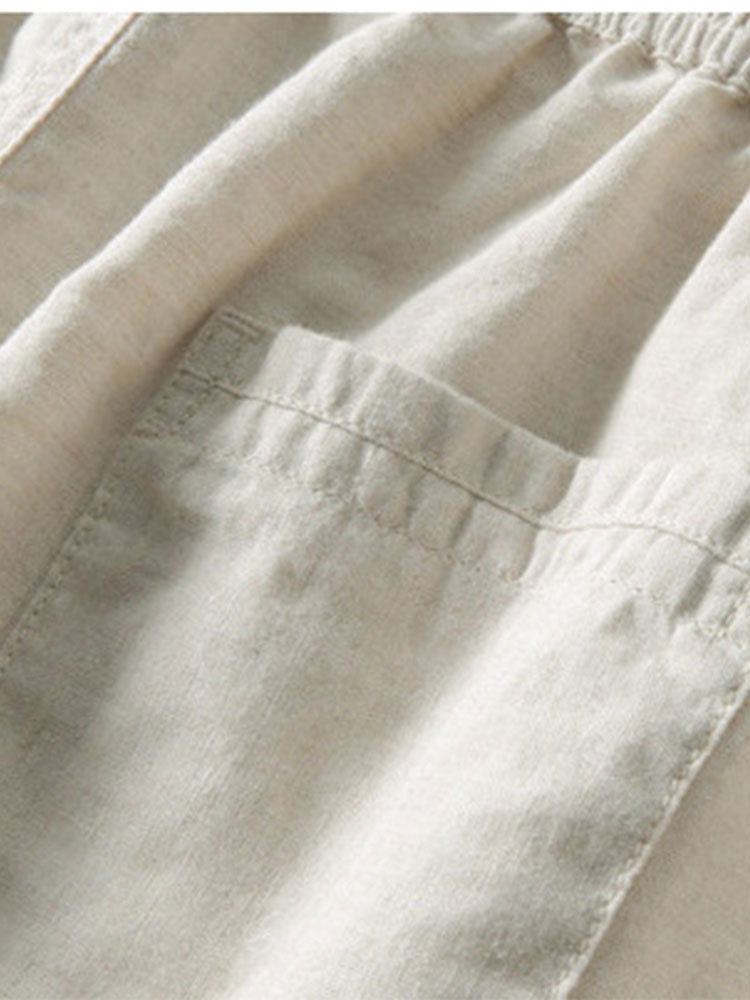 Conjunto masculino linho camisa e calça 2 peças casual