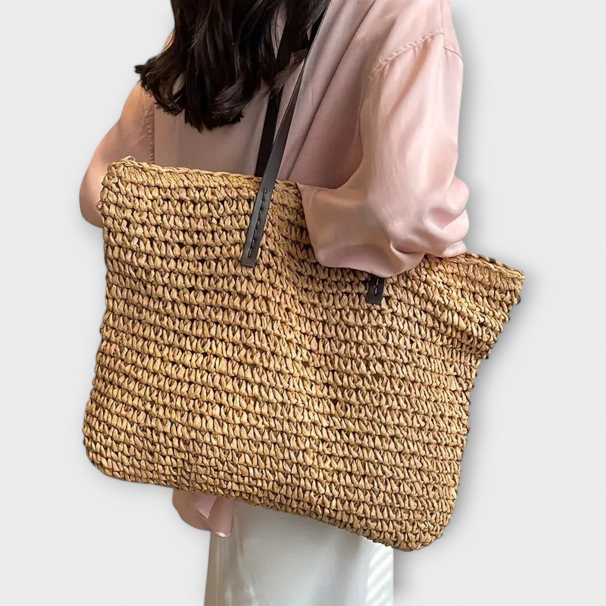 Bolsa Trançada Palha Leve Sustentável