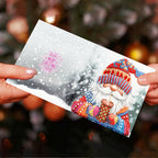 Linnea | Cartões de Natal DIY Diamond Painting | 12 Peças, Tema Pai Natal | Feitos à Mão