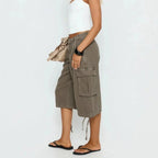 Odette | Calções Cargo Femininos Camuflados Longline Largos