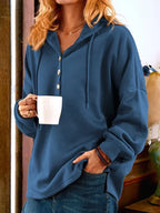 Sweater Feminino Vintage | Manga Longa, Botões | Estilo Casual Clássico