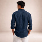 Luna | Homem Camisa de Linho Casual Manga Longa