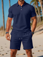 Conjunto de Shorts para Homem | Polo e Calção | Poliéster