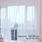 Odette | Cortinas de Voile Floral | 200x100cm, Ilhós, Semitransparentes | 2 Peças
