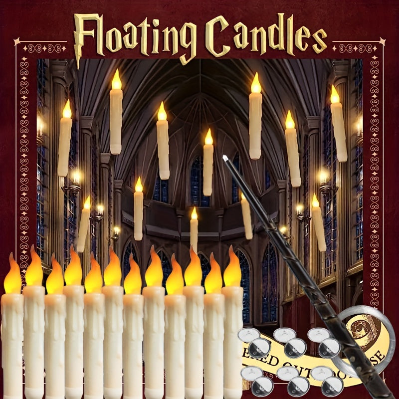 Giselle | Velas LED Flutuantes sem Chama | 12 Unidades com Controlo Remoto | Decoração Natal e Halloween