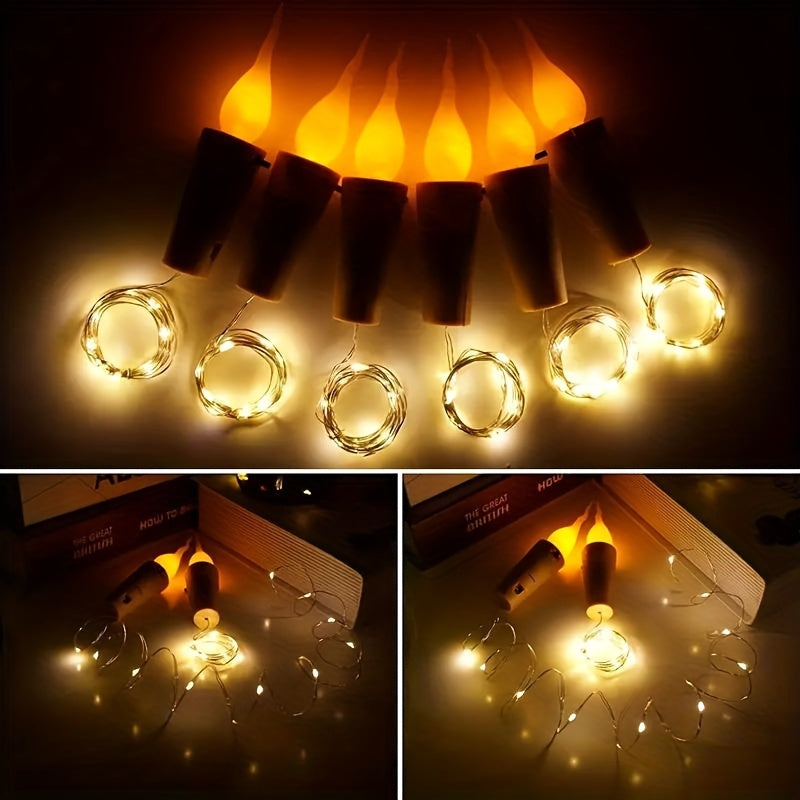 Marlow | Luzes LED para Garrafas | Decoração de Natal e Festas | 10 Peças, A Pilhas