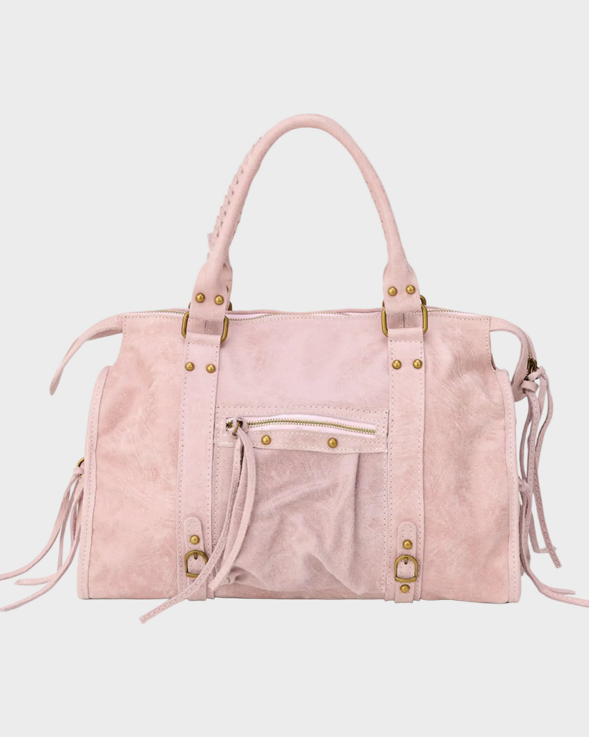 Sabine | Bolsa Tote Couro Legítimo Bege Rosa
