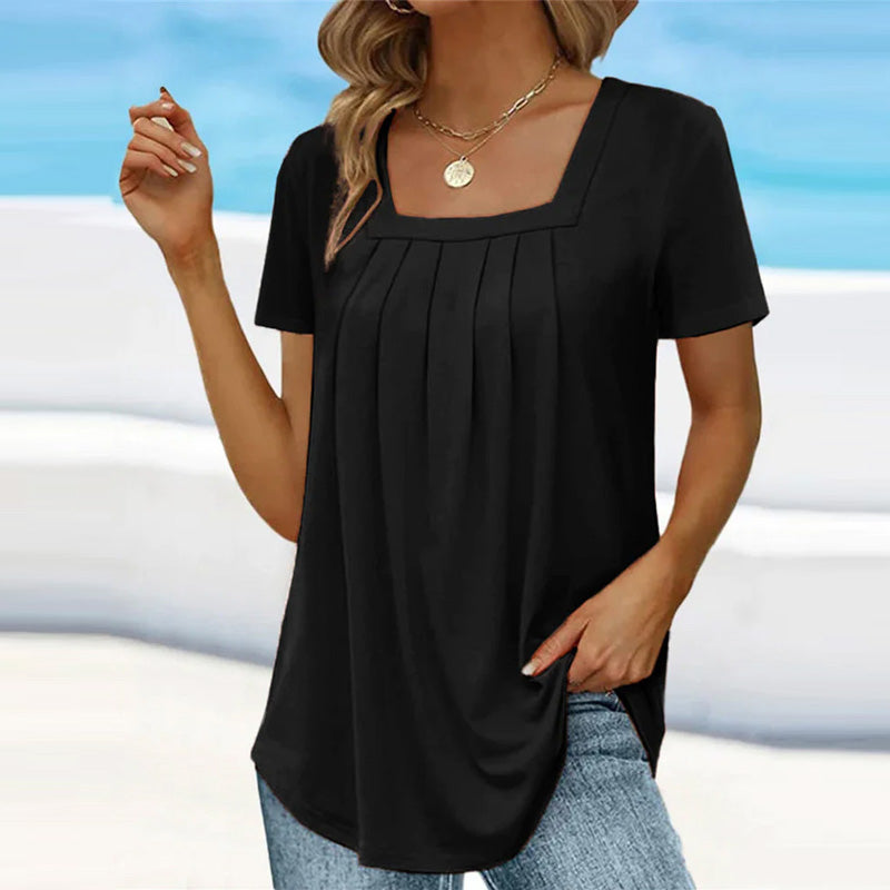 Selene | Blusa Feminina Manga Curta Decote Quadrado