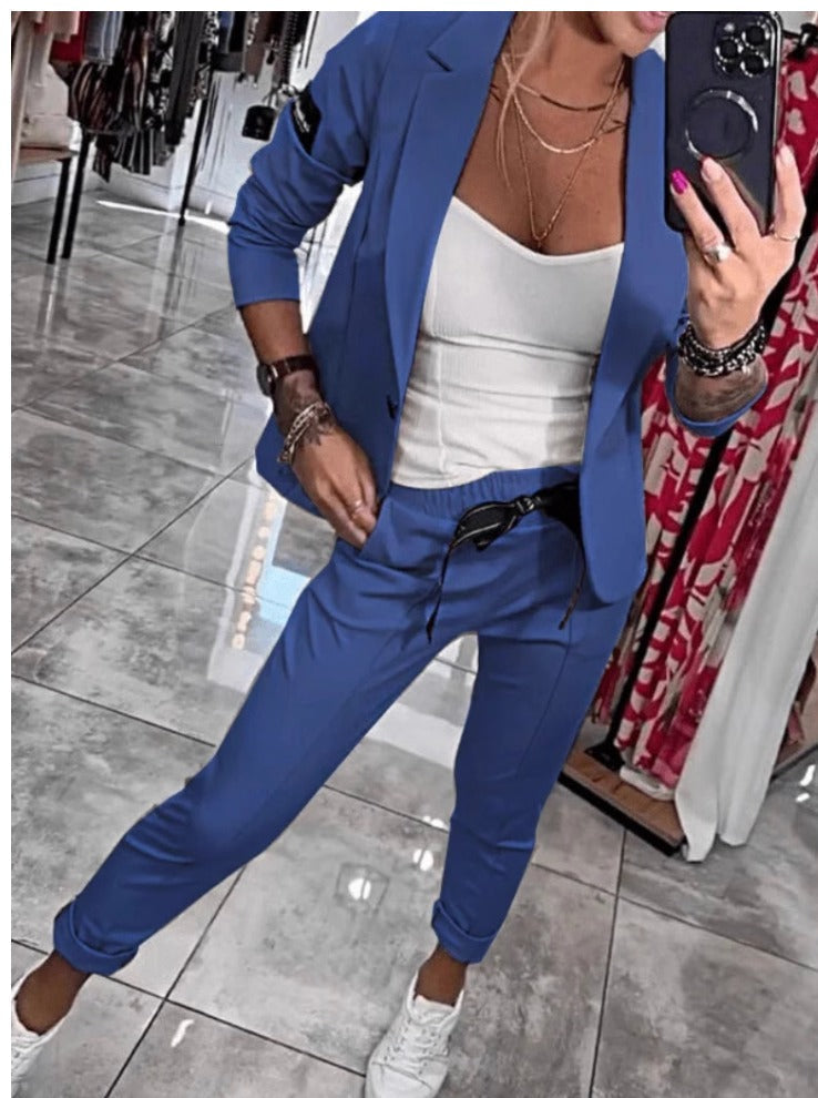 Indra | Conjunto Feminino 2 Peças Blazer e Calça Cintura Elástica