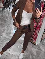 Indra | Conjunto Feminino 2 Peças Blazer e Calça Cintura Elástica
