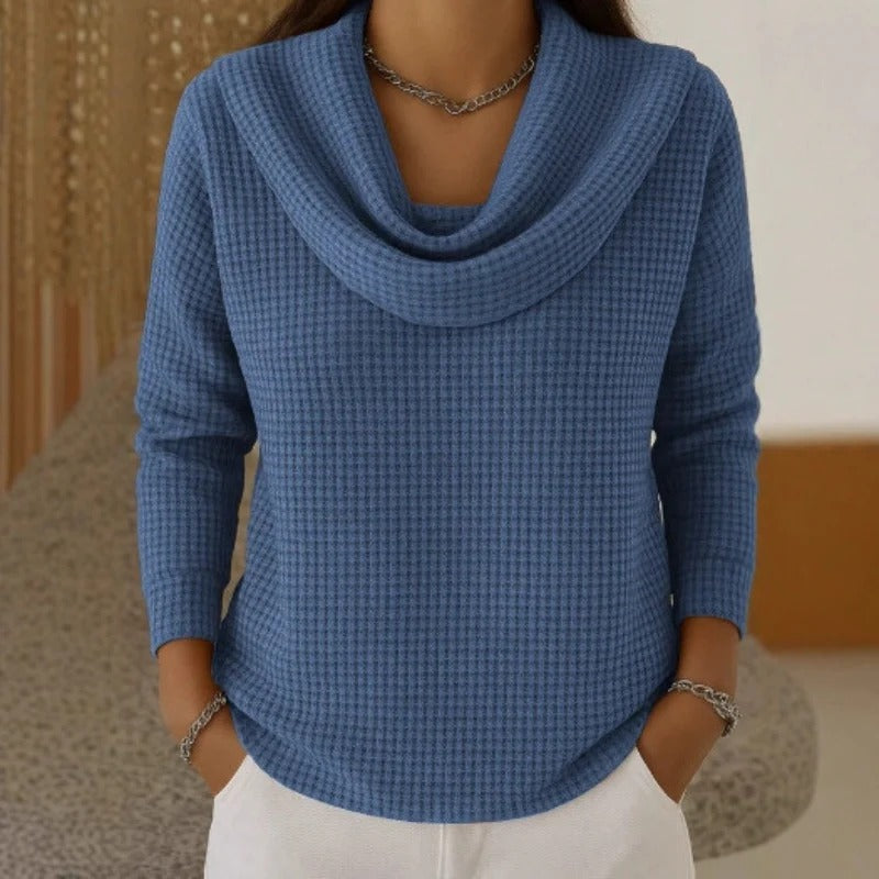 Freya | Camisola Feminina Waffle Gola Cascata