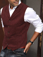 Birdie | Homem Colete Herringbone Ajuste Sob Medida