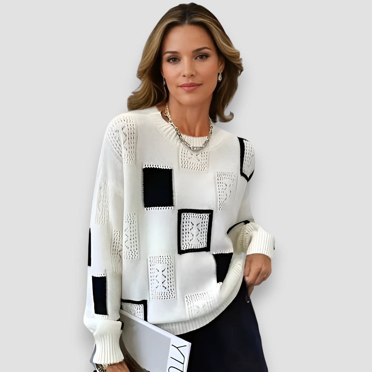Cosima | Camisola de Malha Geométrica Relaxed Fit