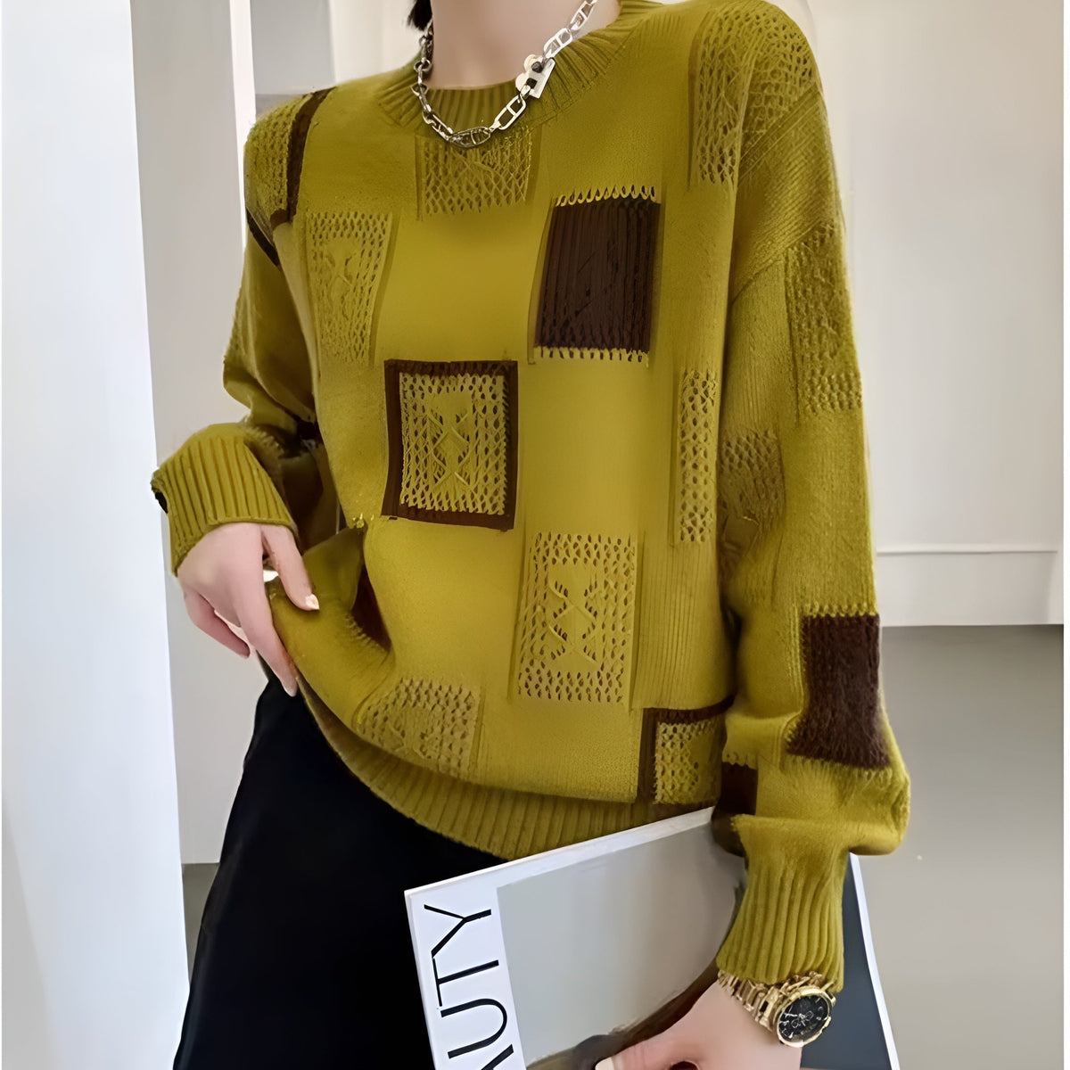 Cosima | Camisola de Malha Geométrica Relaxed Fit