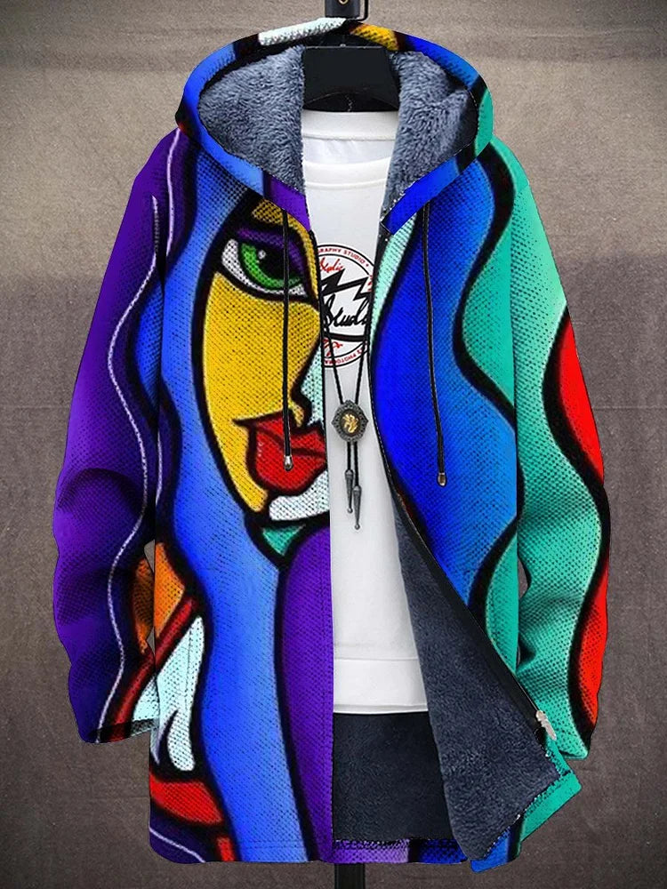 Romy | Cardigan Longo Estampado Artístico