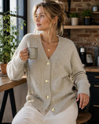 Posy | Mulher Cashmere Cardigan Manga Longa Botões