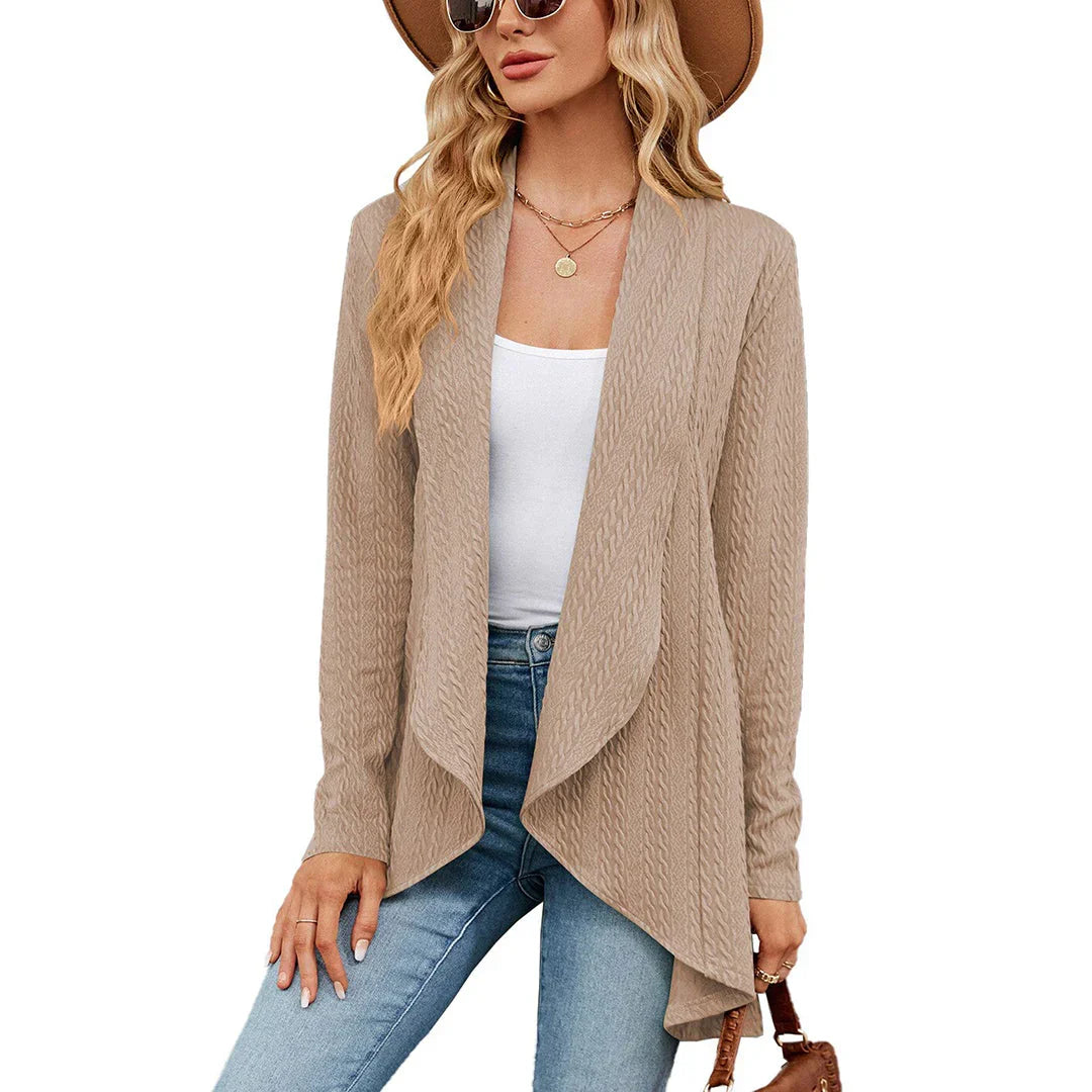 Della | Mulher Cardigan Malha Aberto na Frente