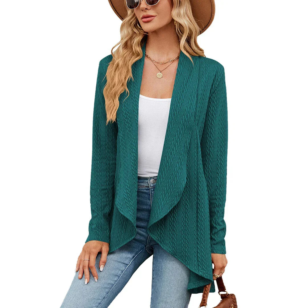 Della | Mulher Cardigan Malha Aberto na Frente