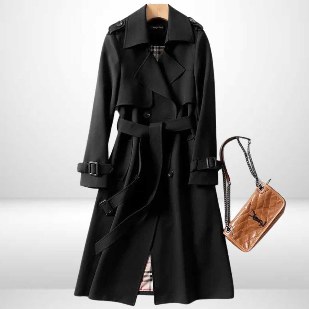 Mulher Trench Coat Algodão Clássico