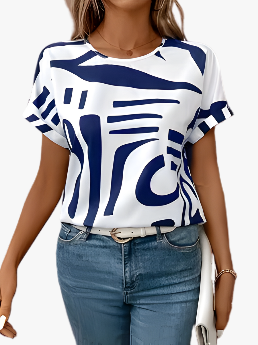 Ondina | T-shirt Feminina Estampa Abstrata Manga Curta