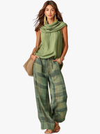 Elowen | Conjunto Feminino Blusa e Calça Wide Leg Floral
