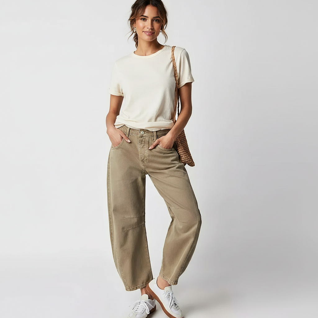 Anouk | Mulher Jeans Baggy Cintura Alta Relaxado