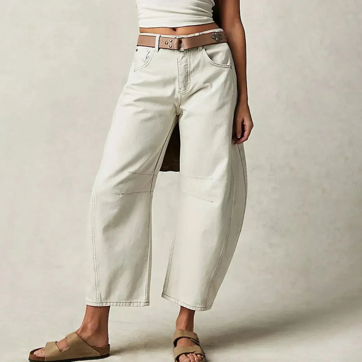 Anouk | Mulher Jeans Baggy Cintura Alta Relaxado